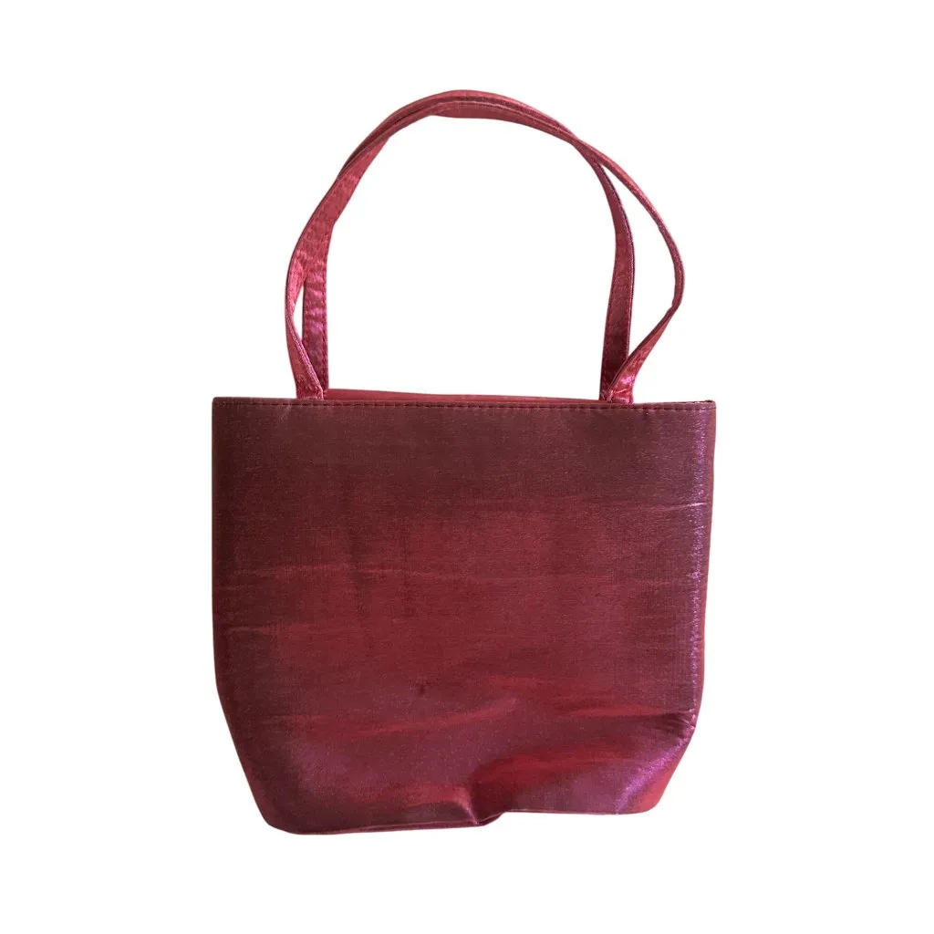 BLOOMINGDALES Vintage Beaded Raspberry Cocktail Bag with Mirror - Image 5