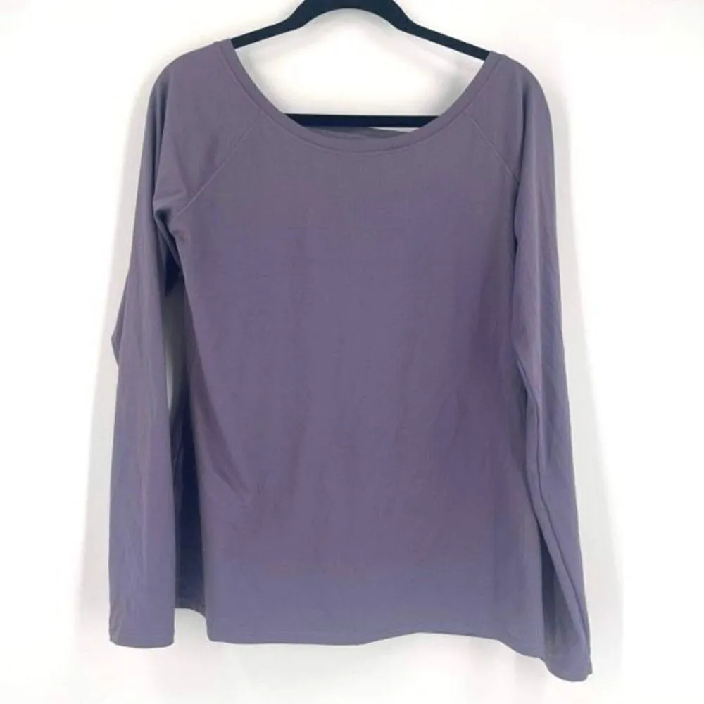 CALIA by Carrie Underwood Women's Long Sleeve Elastic V Back Top‎ Purple Large - Image 2