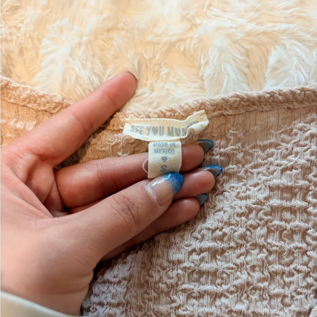 See You Monday Textured Beige Tank Top - Image 3