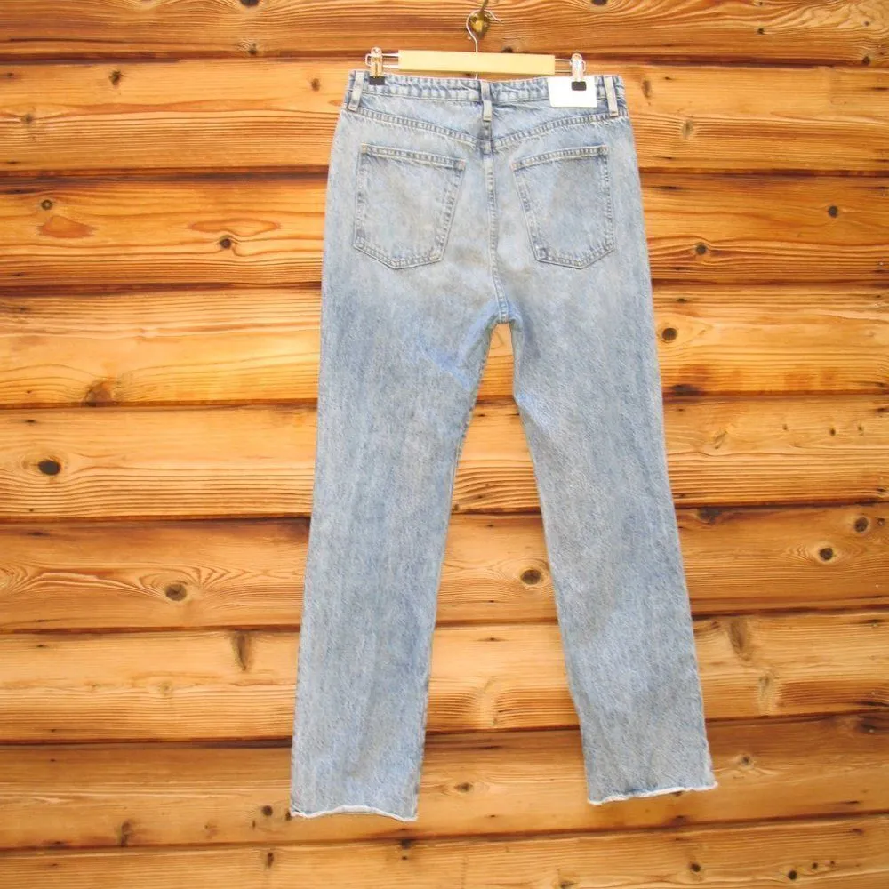 Jonathan Simkhai Standard High Rise Distressed Organic Cotton Boyfriend Jeans Blue Size 30 - Image 6