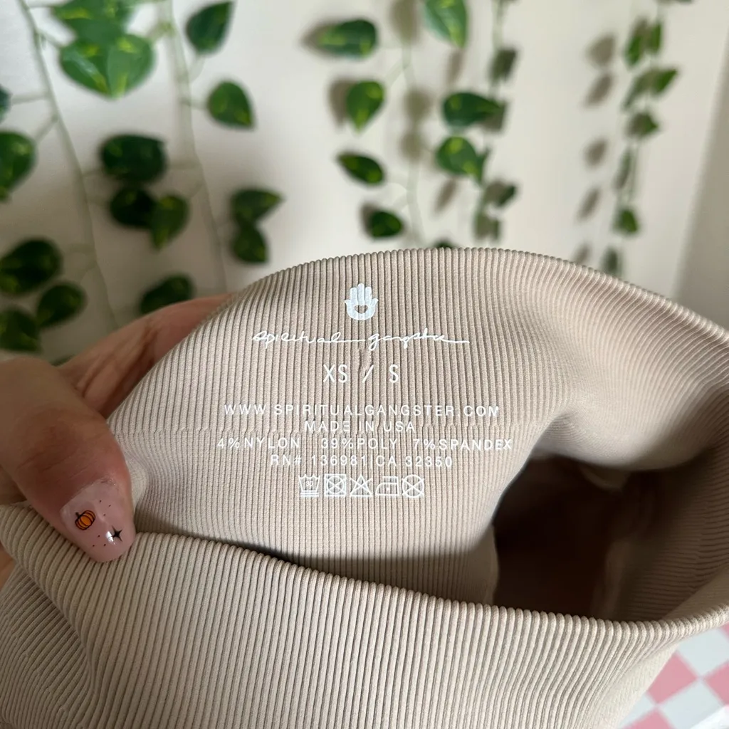 Women’s Spiritual Gangster Slimming Leggings Beige/ Tan Size XS/S - Image 4