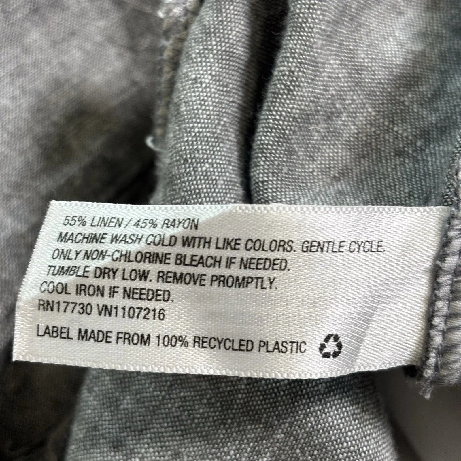 A New Day Pants Women’s 16 Gray Linen Blend Pleated Front Cuffed Straight Leg - Image 6