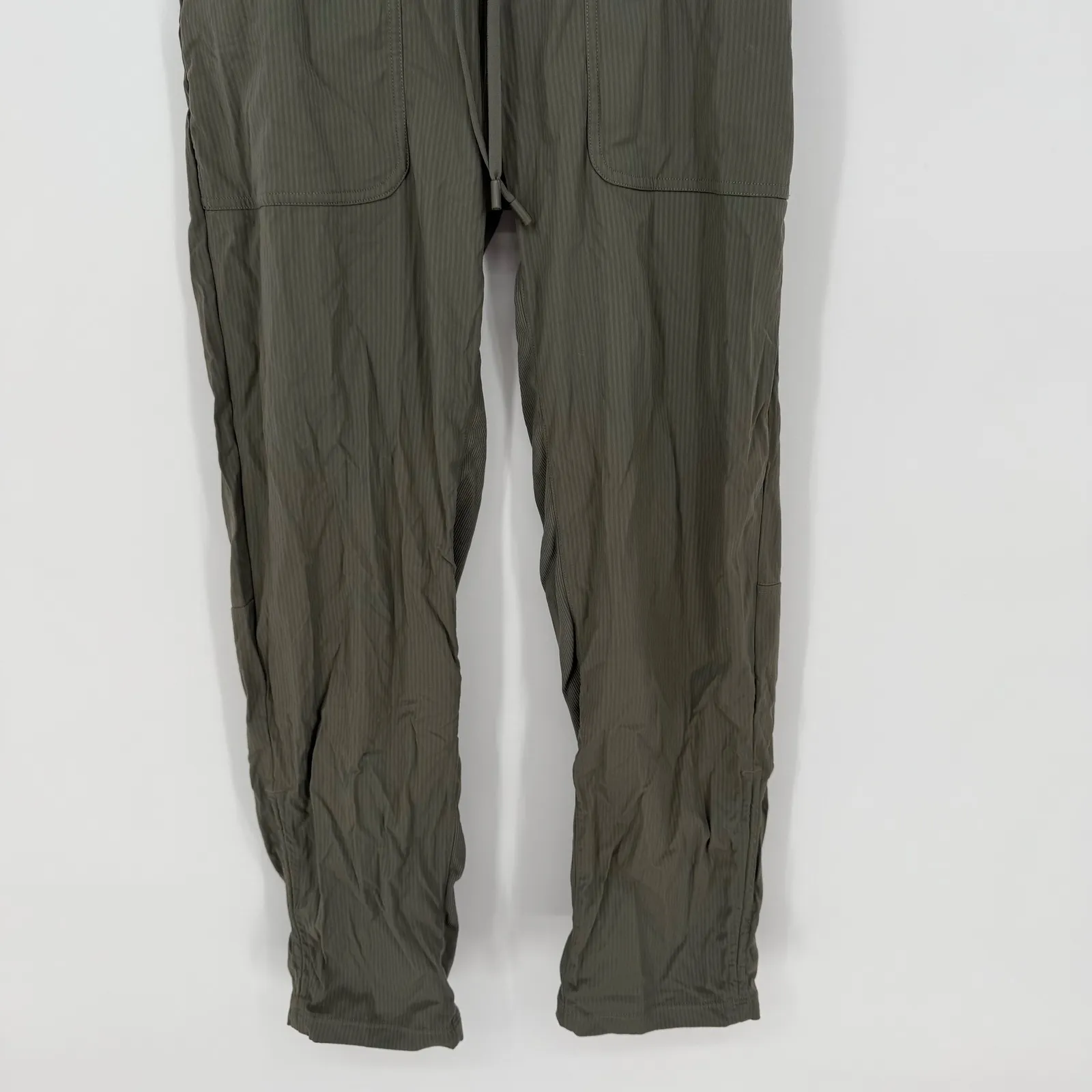 Lululemon Align Ribbed Jogger Pants Olive Green Size 4 Drawstring Pockets - Image 4