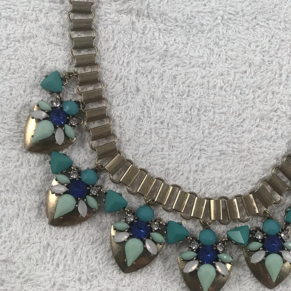 Bedazzle heart gem gold copper link necklace - Image 7