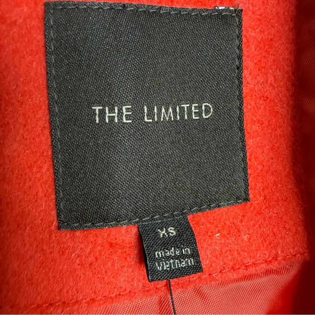 NWT The Limited Red Wool Blend Double Breasted Cropped Jacket Size XS - Image 3