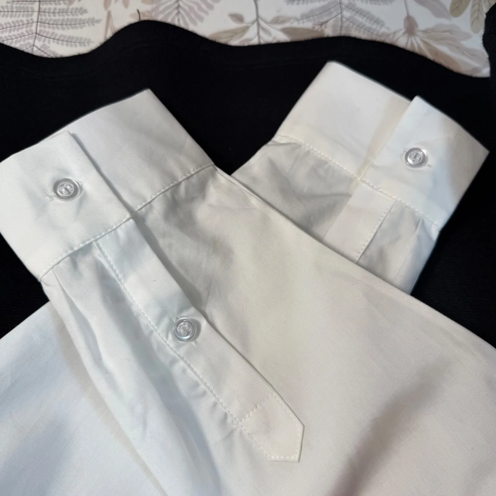 DREW Layered Look Sweater Top Mock Neck Shirt Illusion Black White Medium - Image 4