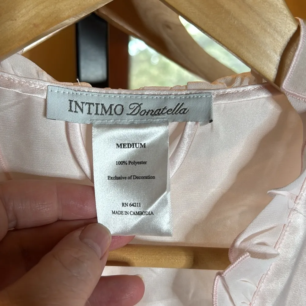 Intimo Donatella Baby Pink Light Weight Robe Size Medium - Image 5