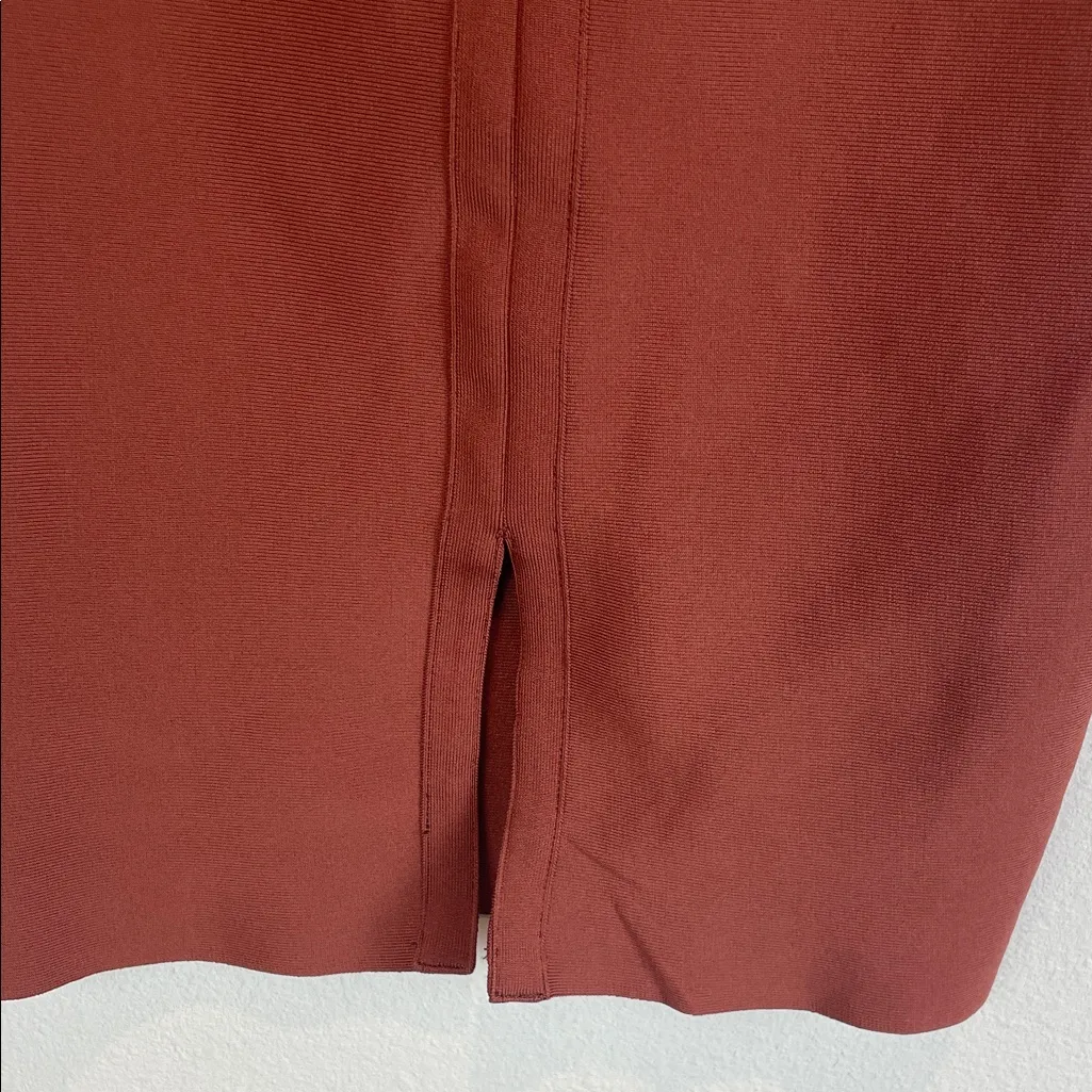 Elegant Rust Pencil Skirt Red Size M - Image 8