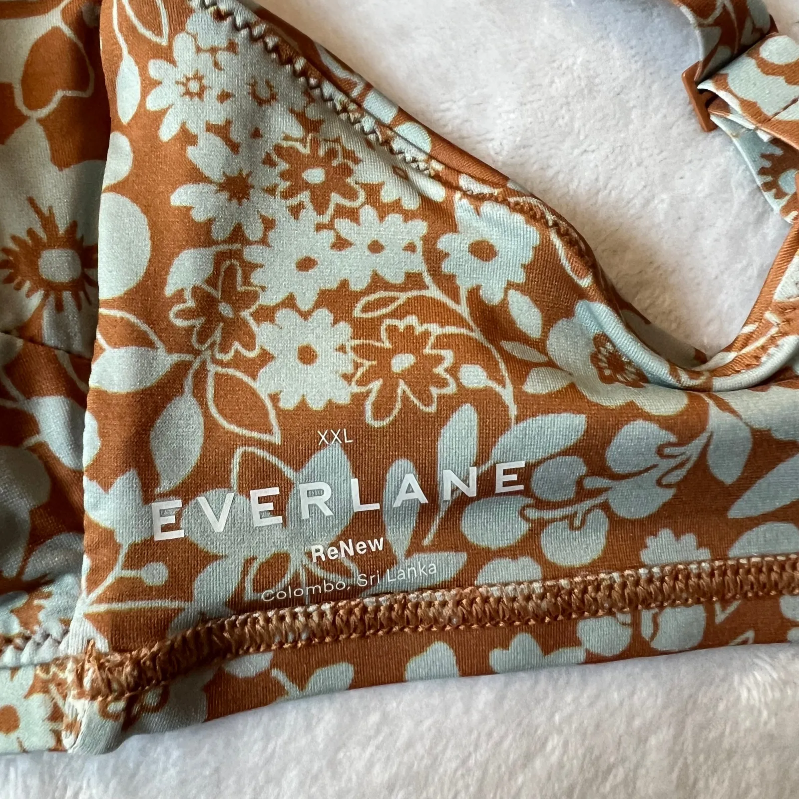 Everlane Square Neck Floral Bikini Top Size XXL Vacation Colorful Resort Summer - Image 12
