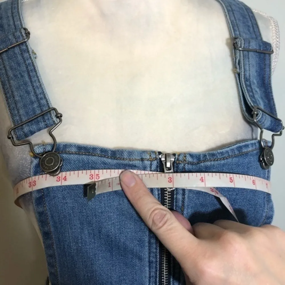 NWT Denim Overalls Pinafore Dress Blue Jean New - Image 8