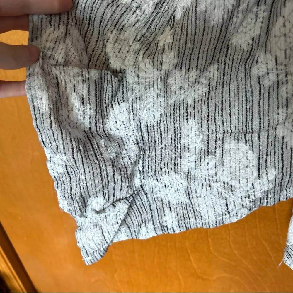 Dress To Kill Jane Mohr Grey Striped Floral Balloon Dress Flowy Lagenlook Art OS Gray Size undefined - Image 7