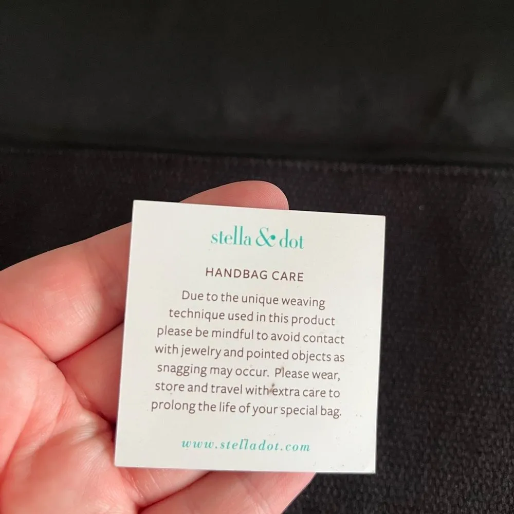 Stella & Dot Embroidered Boho Fringe Clutch Black Blue Tribal Wristlet - Image 5