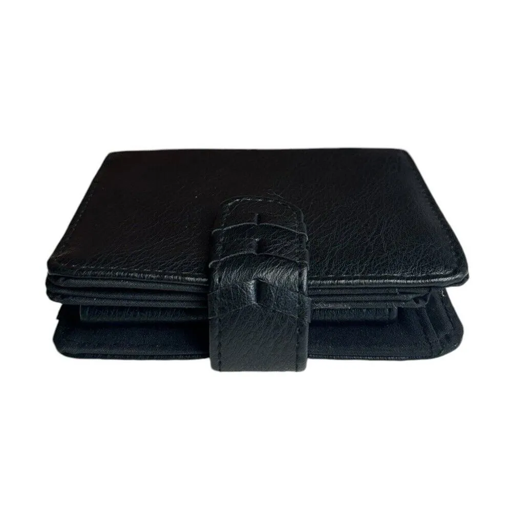 Time and Tru Amelia Bi-Fold Black Faux Leather Compact Wallet Womens - Image 4