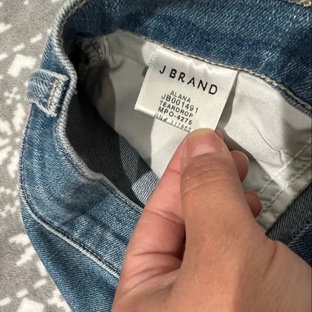 J Brand‎ Alana High Rise Skinny Crop Jeans Distressed Hem Teardrop Wash 23 - Image 11