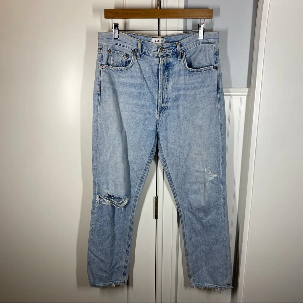 Agolde Riley High Rise Straight‎ Crop in Shatter size 29 - Image 2