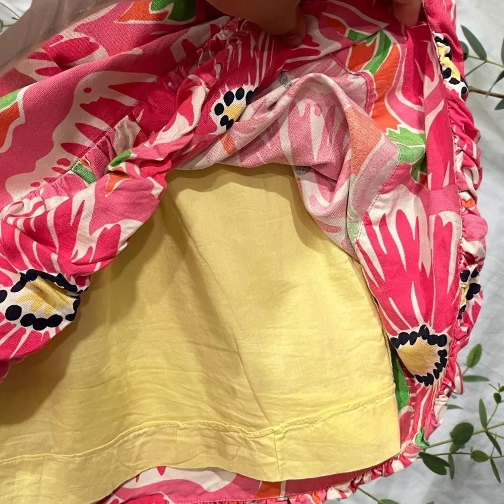 Lilly Pulitzer Fayette 100% Silk Oxford Multi with a Splash Skirt Bubble Size 6 - Image 4