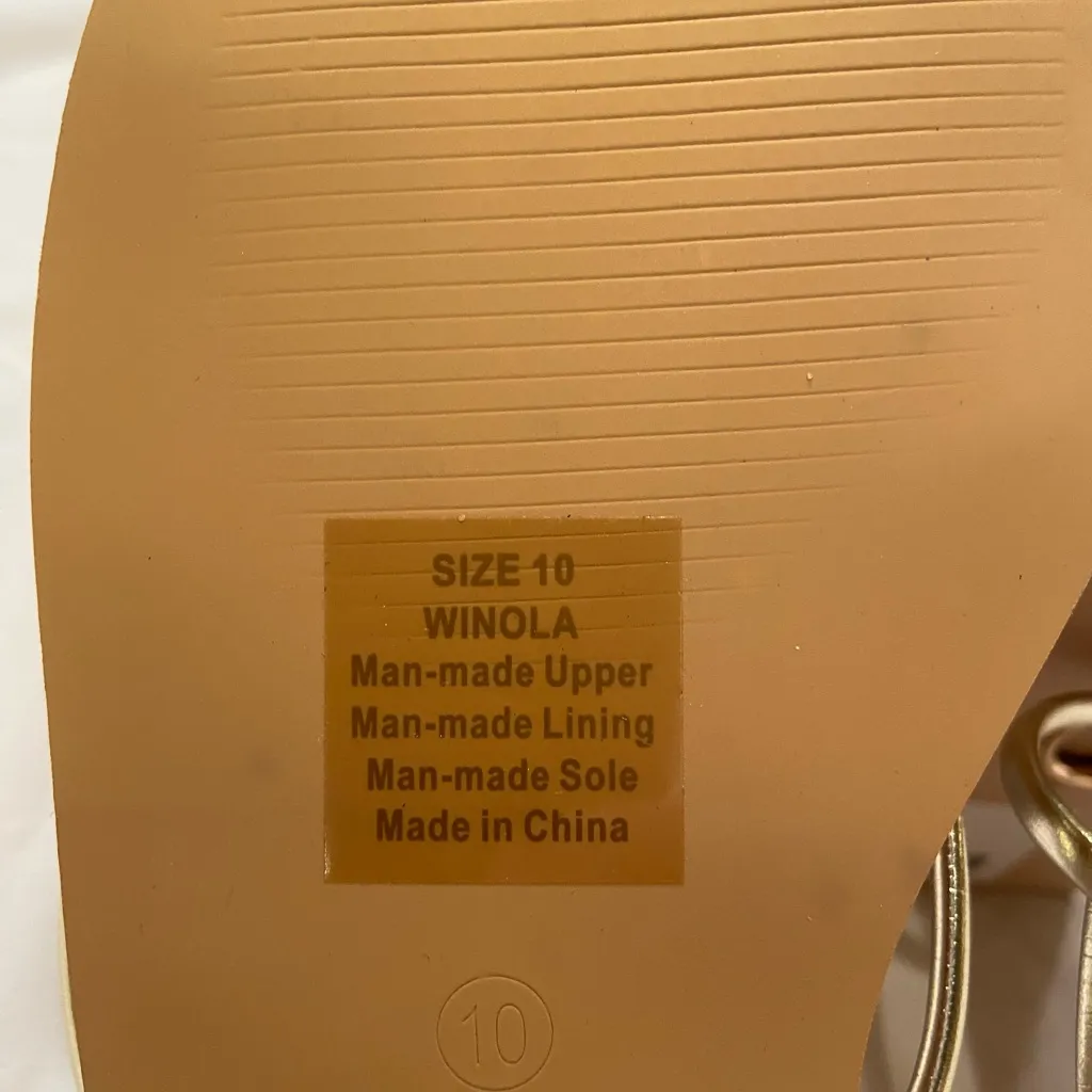 NWT, Billini Strappy sandals,‎ Gold Metallic,size 10 - Image 8