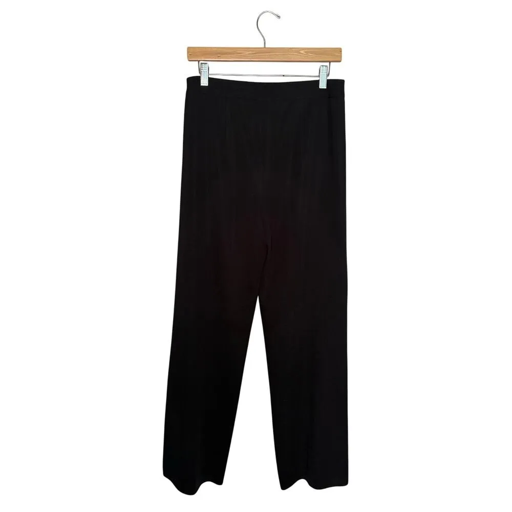 Exclusively Misook Pull On Elastic Waist Pants Women’s Size M Black Acrylic - Image 3