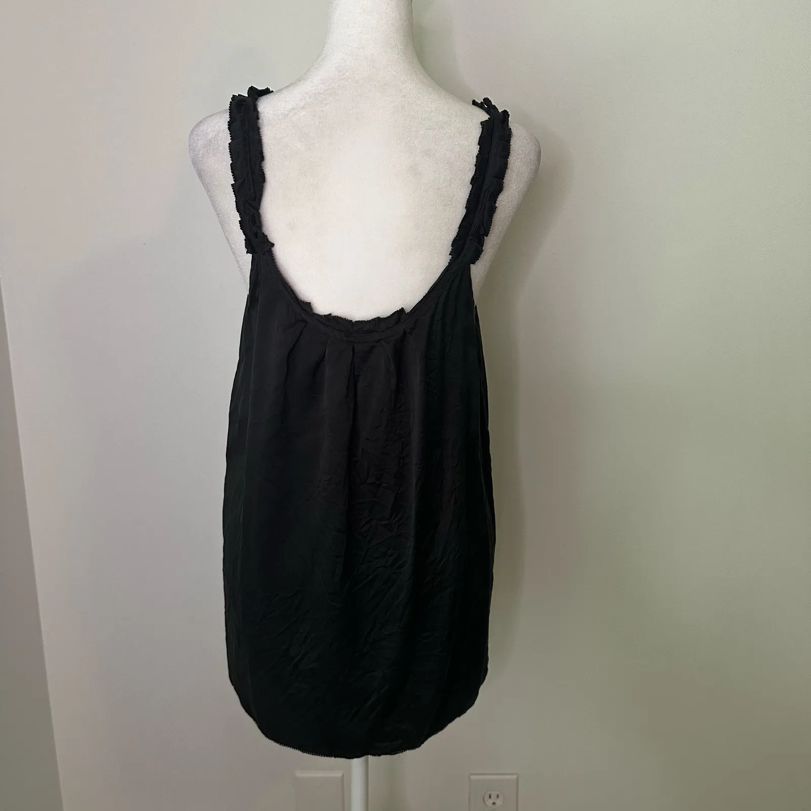 7 For All Mankind  black silk tank top size M - Image 4