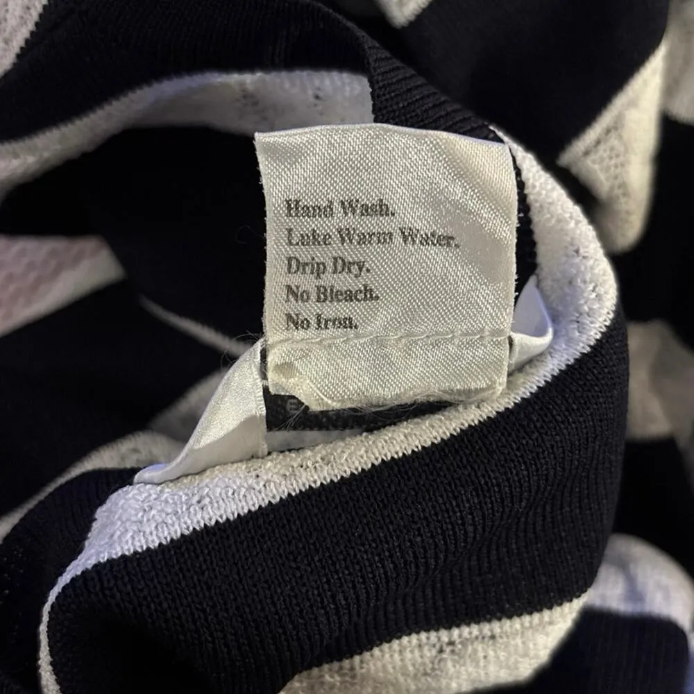 Exclusively Misook Size XS Striped Cardigan Sweater Ruffled Textured Lace - Image 5