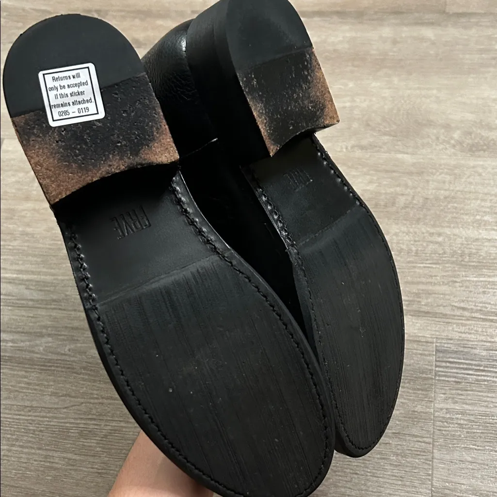 Frye Black Leather Combat & Moto Boots - Image 5