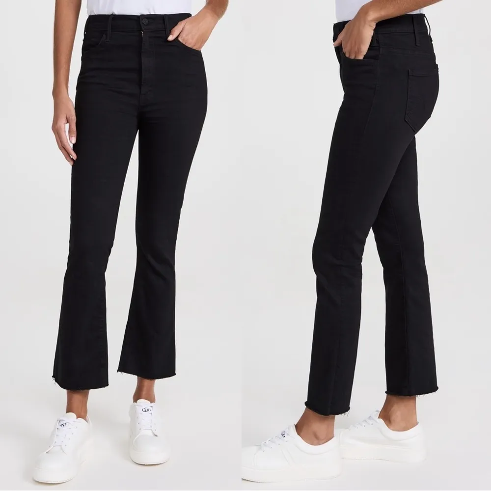 MOTHER • The Hustler Ankle Fray jeans washed black Not Guilty bootcut flare crop - Image 6
