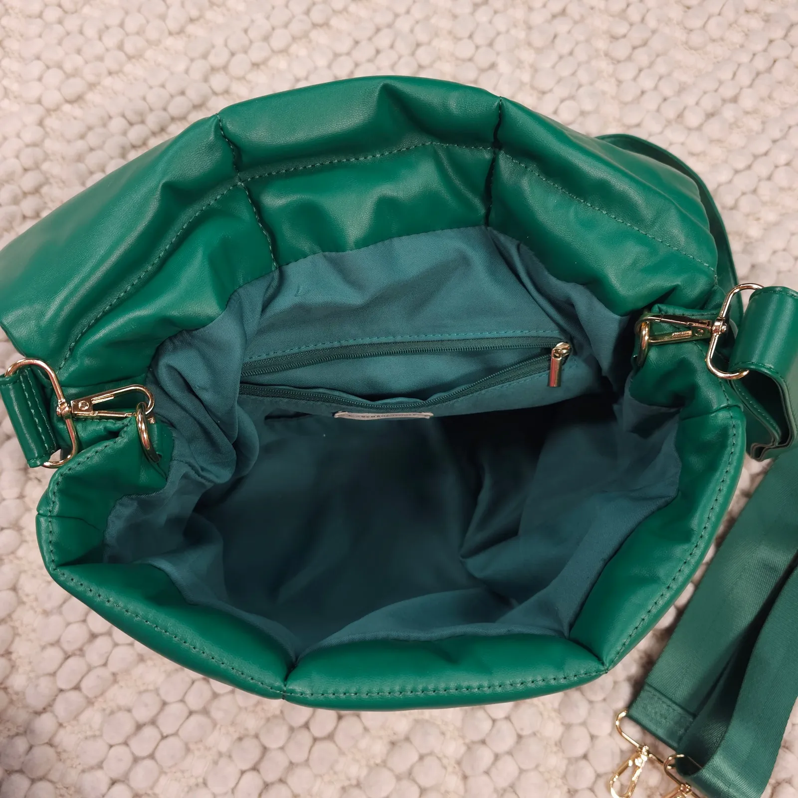 Anthropologie Edison Foldover Puffy Clutch Green - Image 5