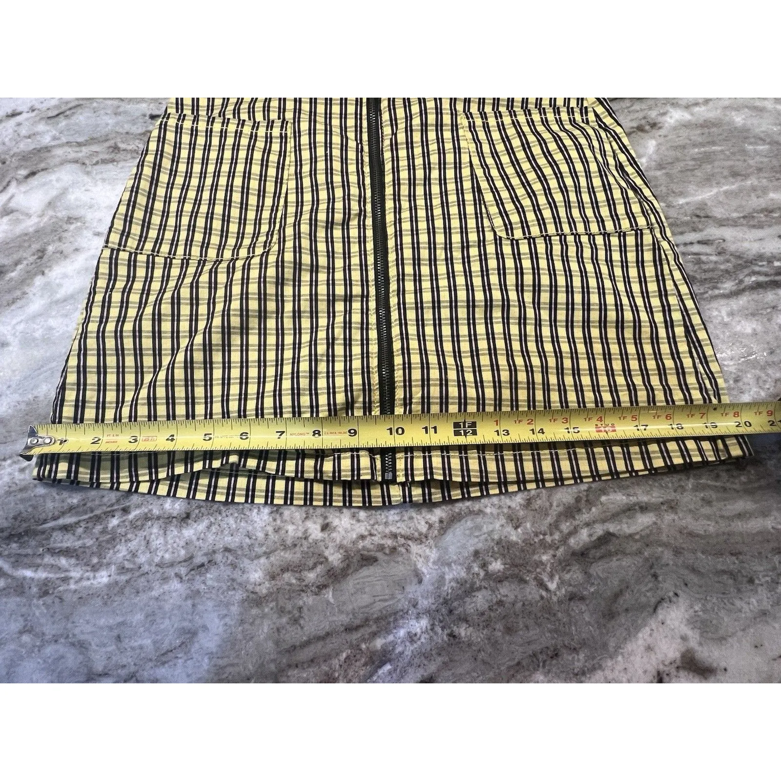 Y2K 90’s Plaid Skirt Clueless Arizona Jean Co Black Yellow Zip Juniors Twee Sz 7 - Image 3