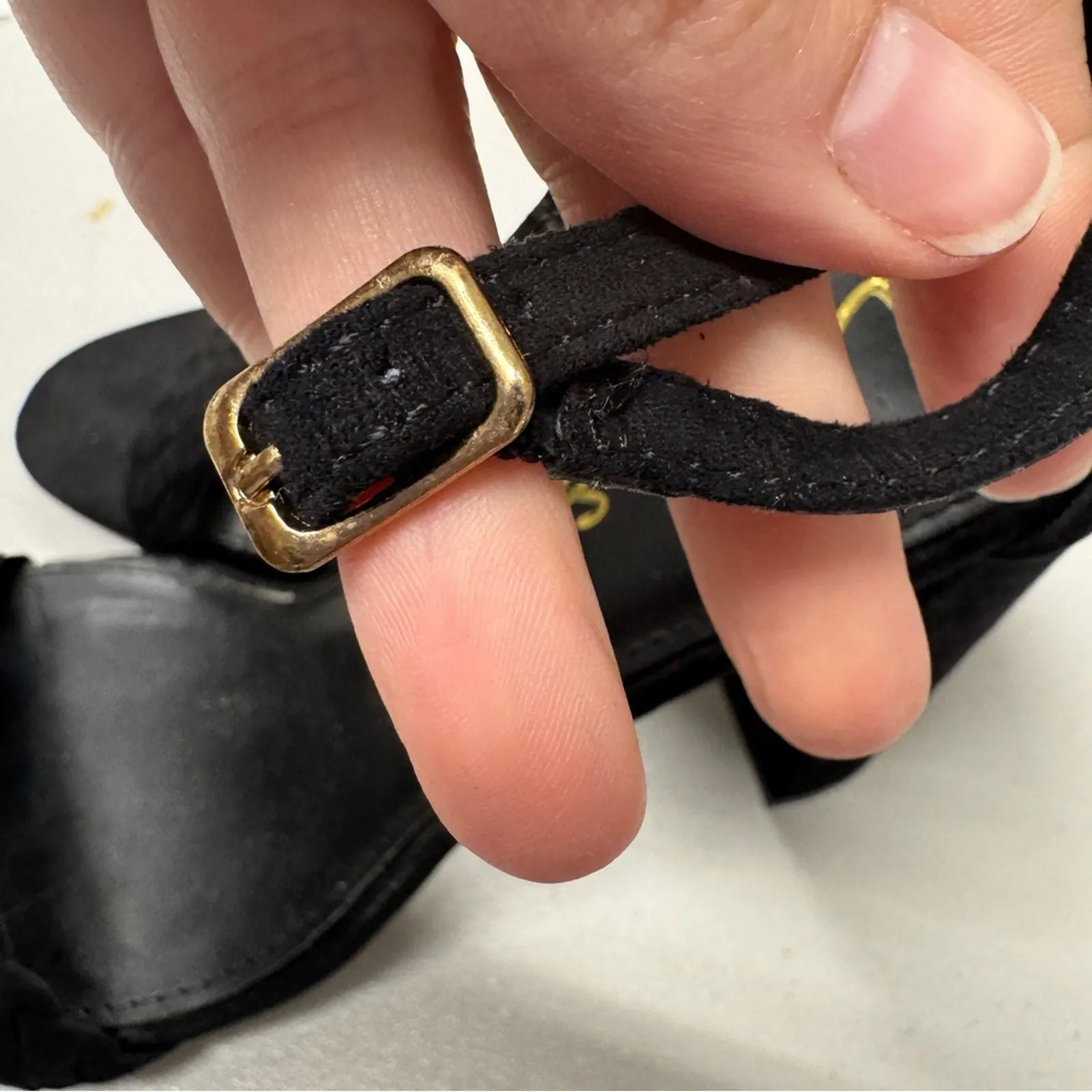 Lulus Black Faux Leather Braided Chunky Heels Womens 8 Peep Toe Classic Pumps - Image 7