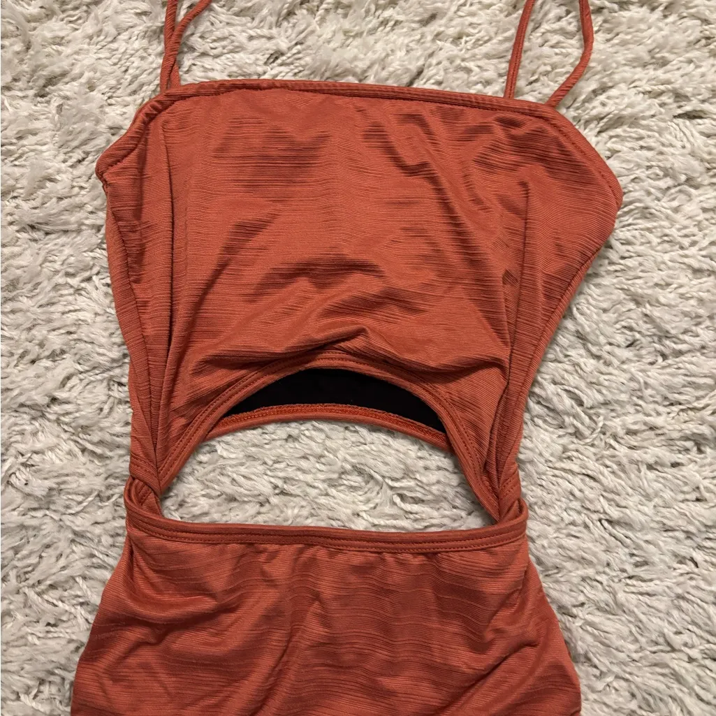 Windsor Terracotta Rushed Backless Maxi Knit Dress - Image 5