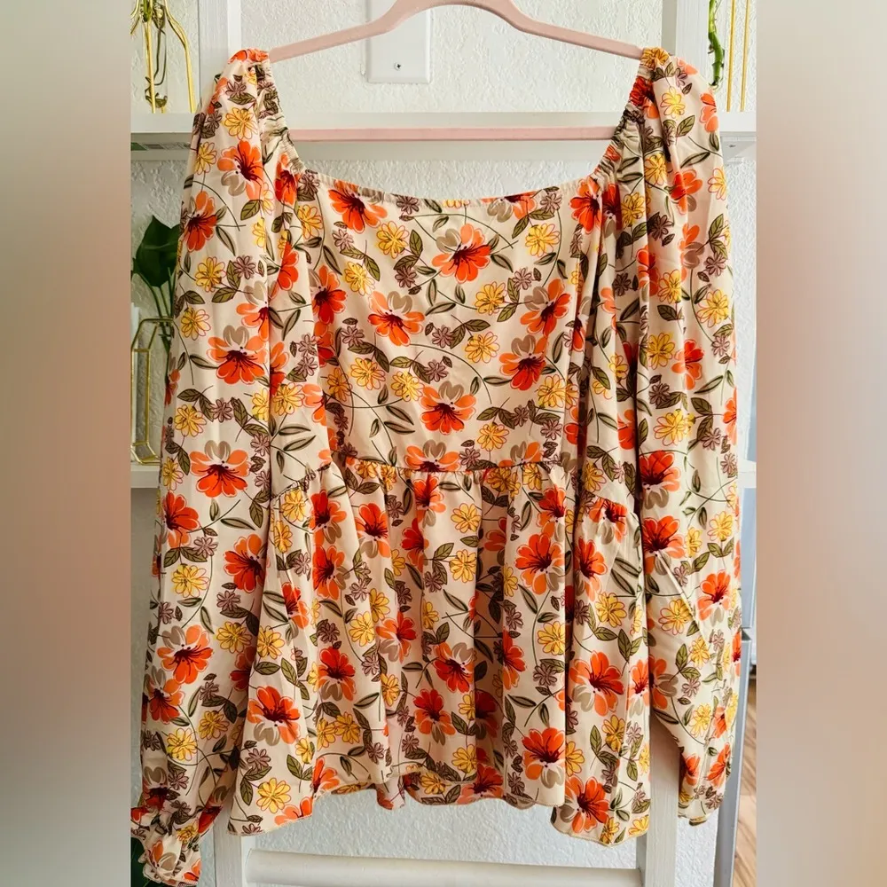 SHEIN Floral Print Square Neck Peplum top. - Image 7