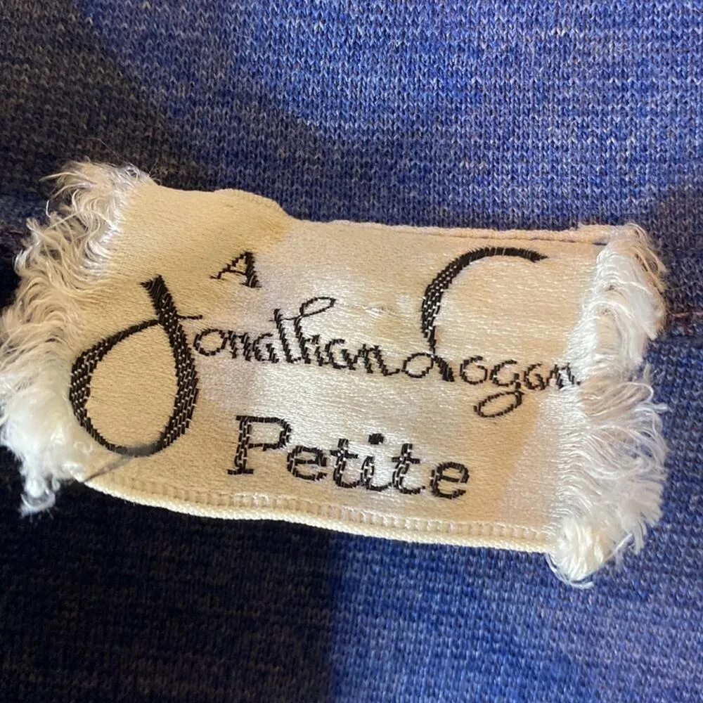 Jonathan Logan Petite Vintage Button Up Jacket Blazer With Belt Size 6 Blue - Image 11