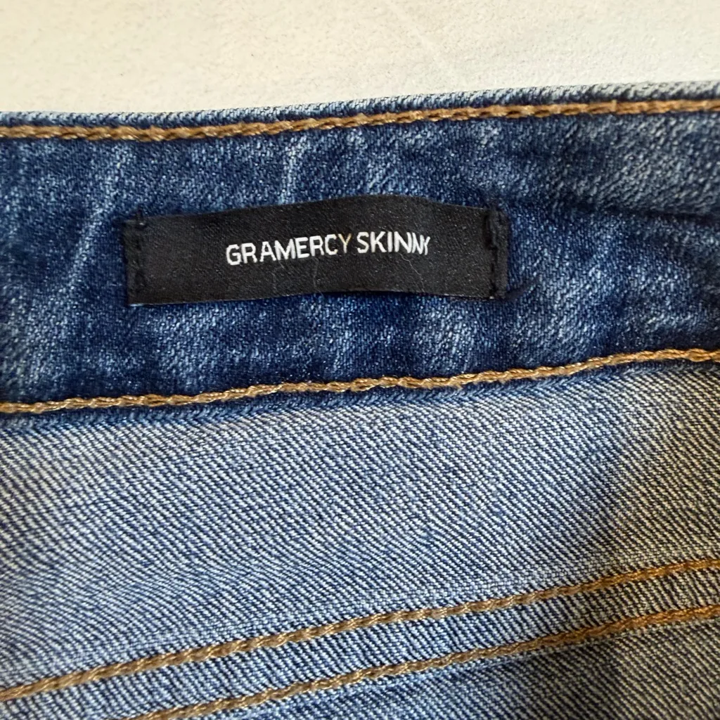 Nine West Gramercy Skinny Jeans Floral Embroidered Dark Wash Size 14 Boho Y2K - Image 8