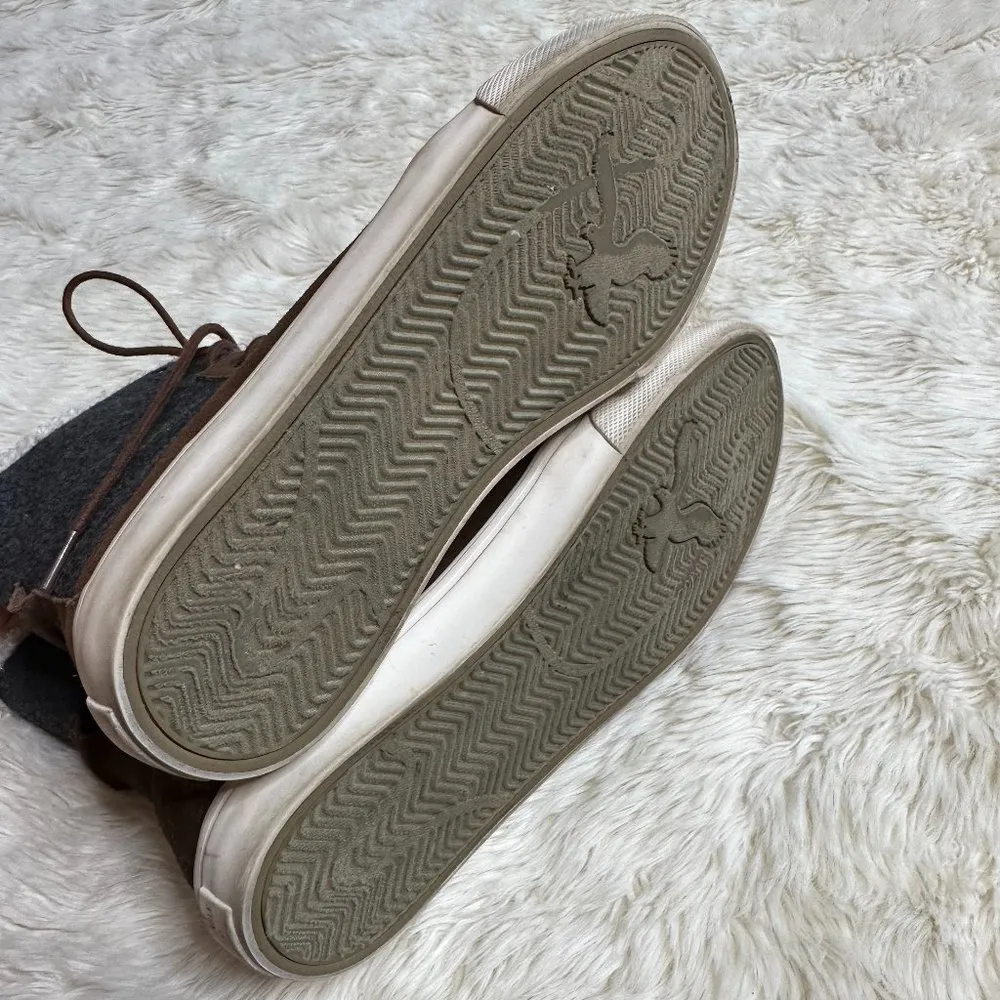 American Eagle Grey/Brown Lace Up Boots Women's 10 - Image 6