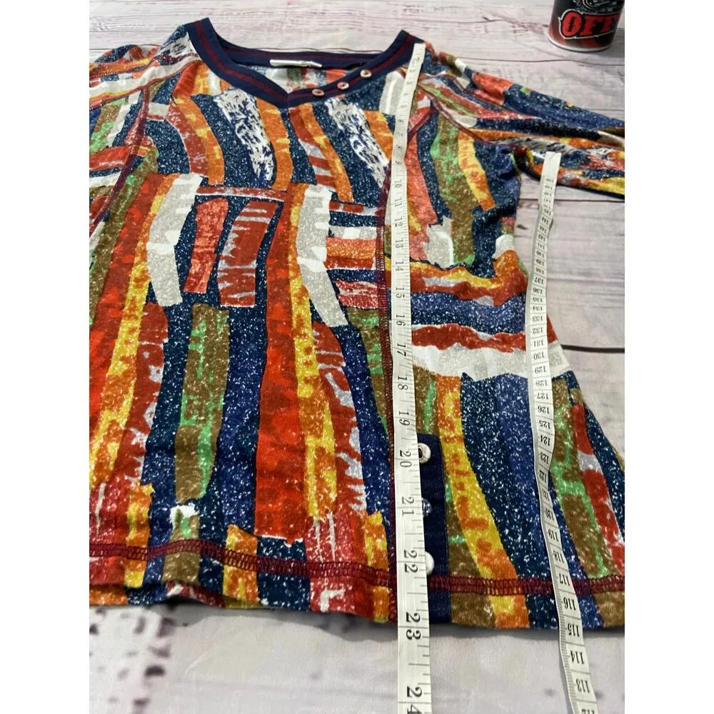 Parsley & Sage Shirt Womens S Multicolor Long Sleeves V Neck Button Details - Image 6