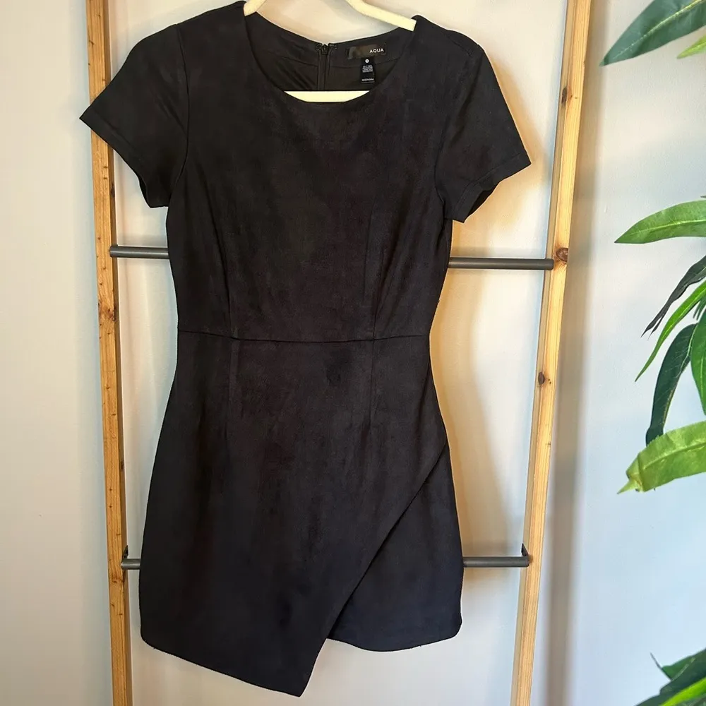 Aqua by Bloomingdale’s Black faux suede dress size small - Image 3