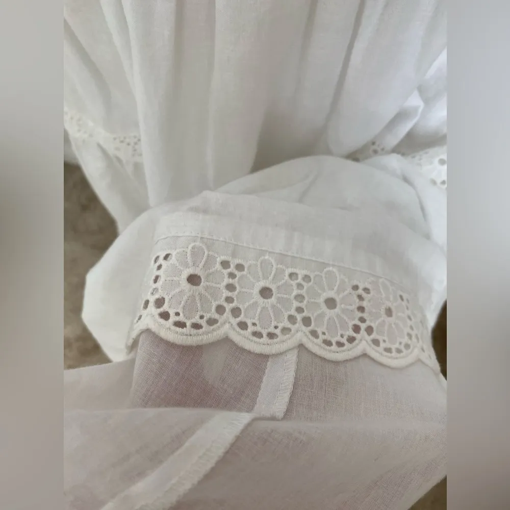 Vintage Jessica Howard White Eyelet Floral Spaghetti Strap Corset Dress, 10 - Image 7