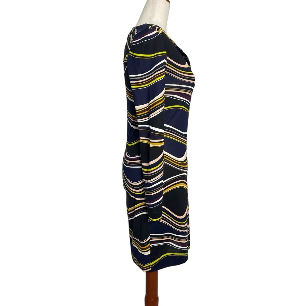 Diane Von Furstenberg Reina Striped Long Sleeve Dress - Image 4