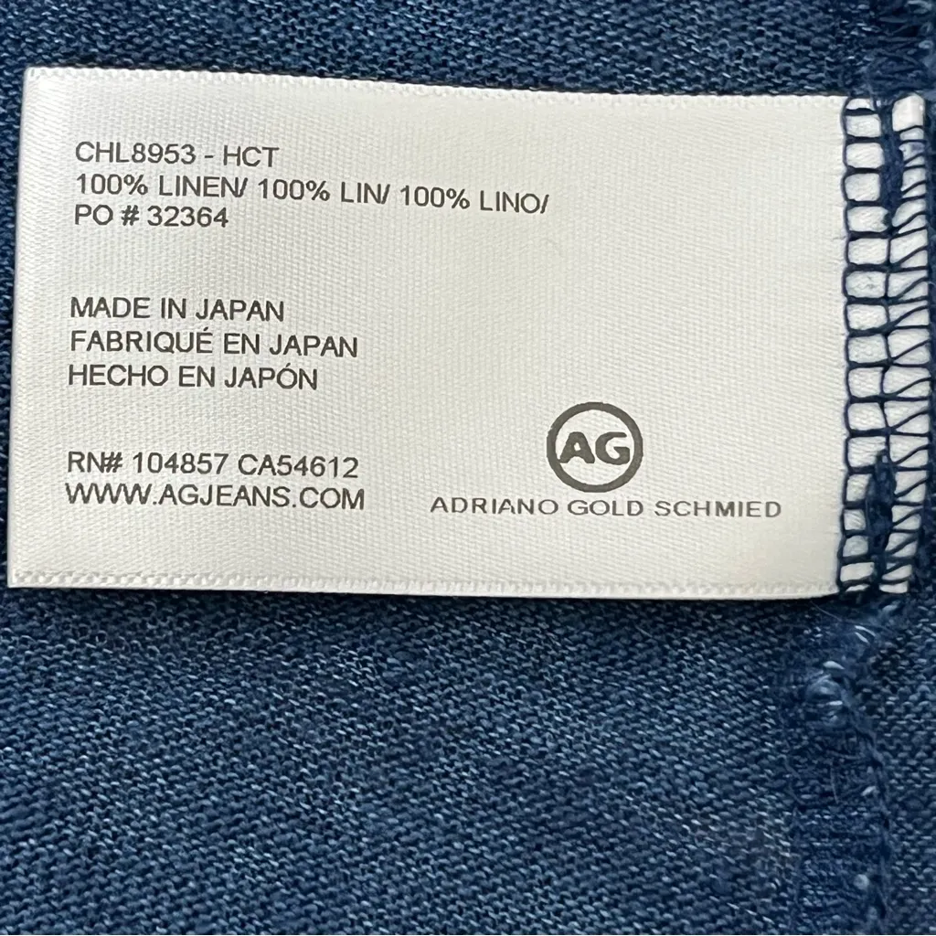 Adriano Goldschmied Blue Linen Avril Tank Dress Women’s Small Summer Casual - Image 7