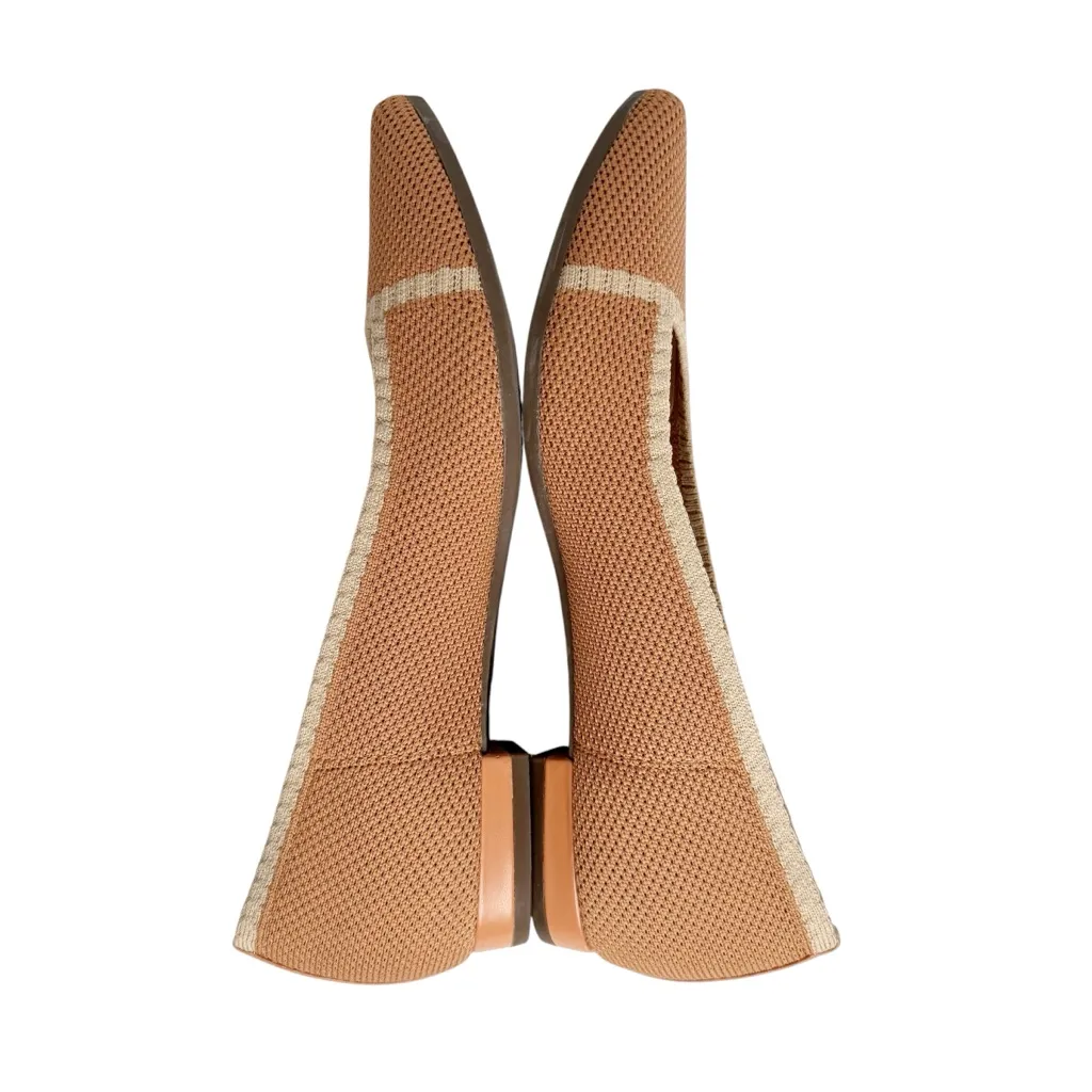 VIONIC DAHLIA TAN CREAM FABRIC BALLET FLATS SZ 7 - Image 4