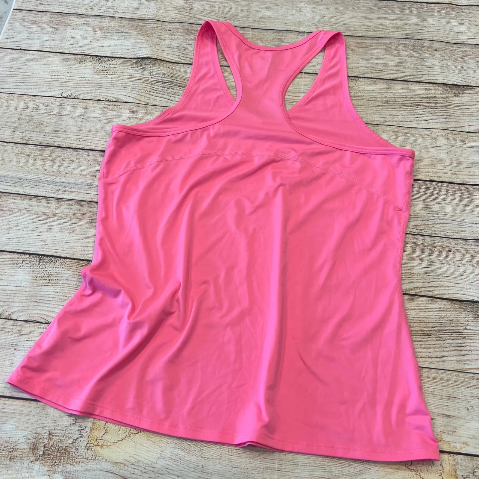 Under Armour Heatgear Pink Racerback Tank Top Women's LG Fitted Athletic - Image 6