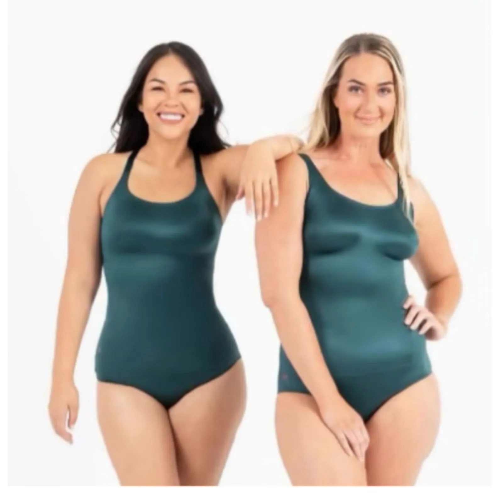 Ruby Ribbon Simply Smooth Pocket Cami #3073 Light Support Shapewear Top Sz 50 Green - Image 2