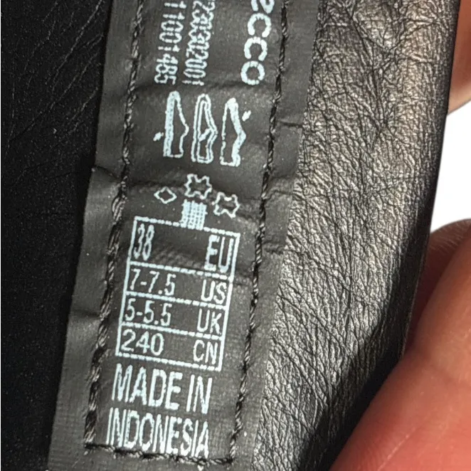 Ecco Bella Nubuck Women's Black Leather Loafers,Slip on,Size 7.5 - Image 3