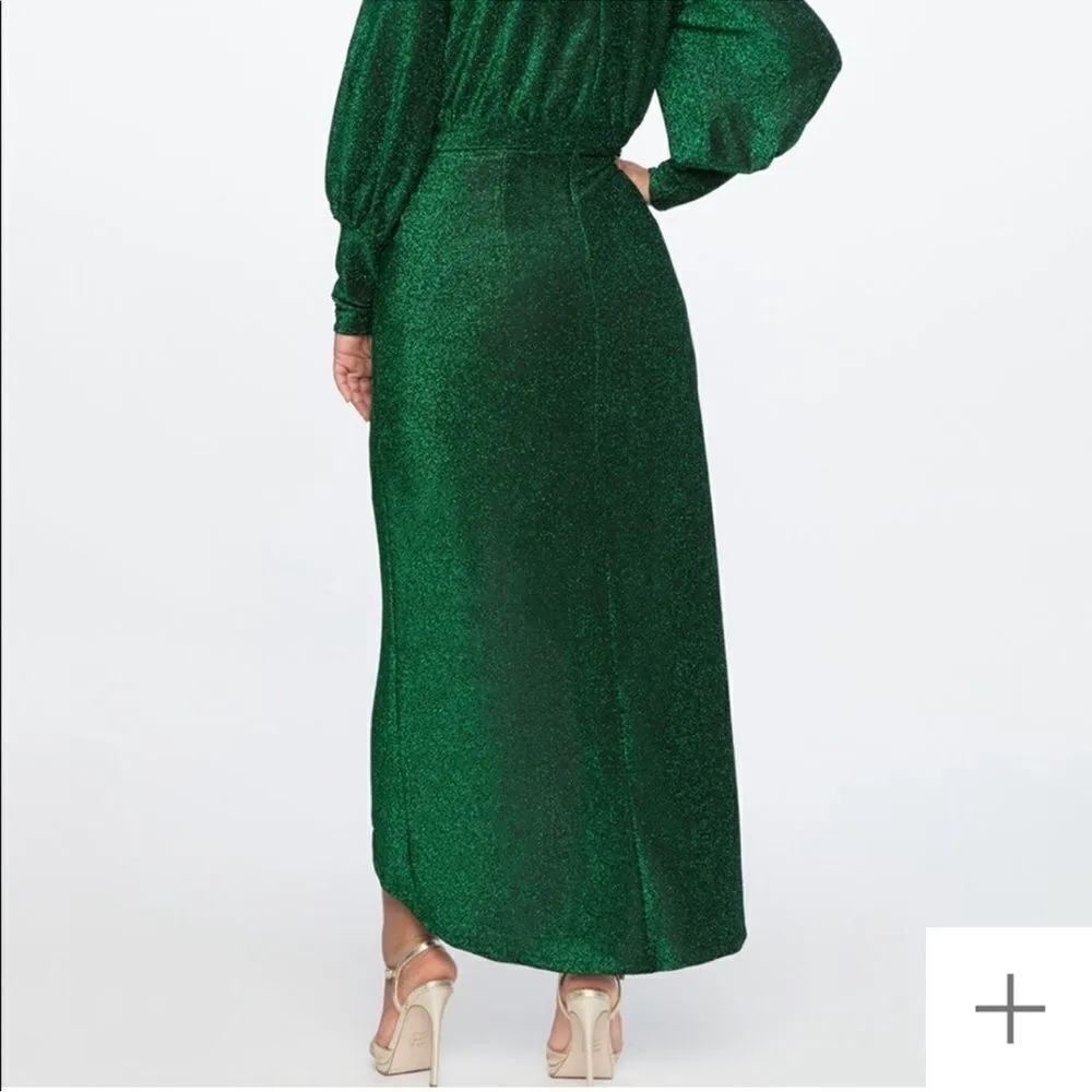 NWT ELOQUII GREEN SPARKLE MAXI DRESS C27 - Image 4