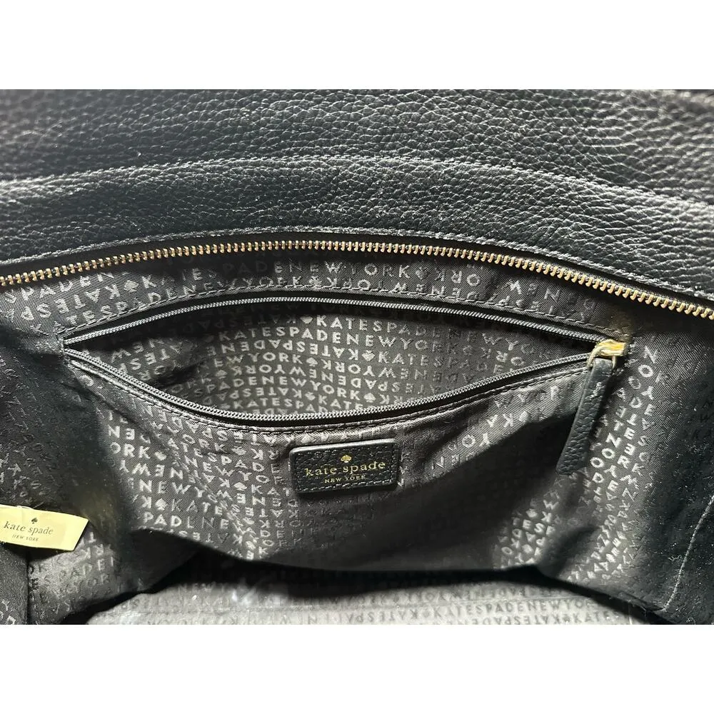 Kate Spade: Black Leather Large Tote - Image 6