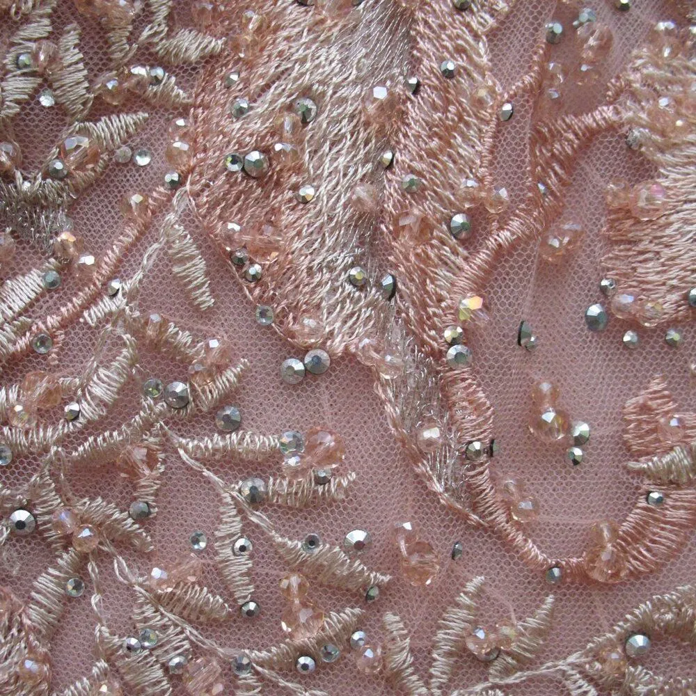 MAC DUGGAL  20214 Pink Embellished Long Sleeve V Neck A Line Gown - Image 8