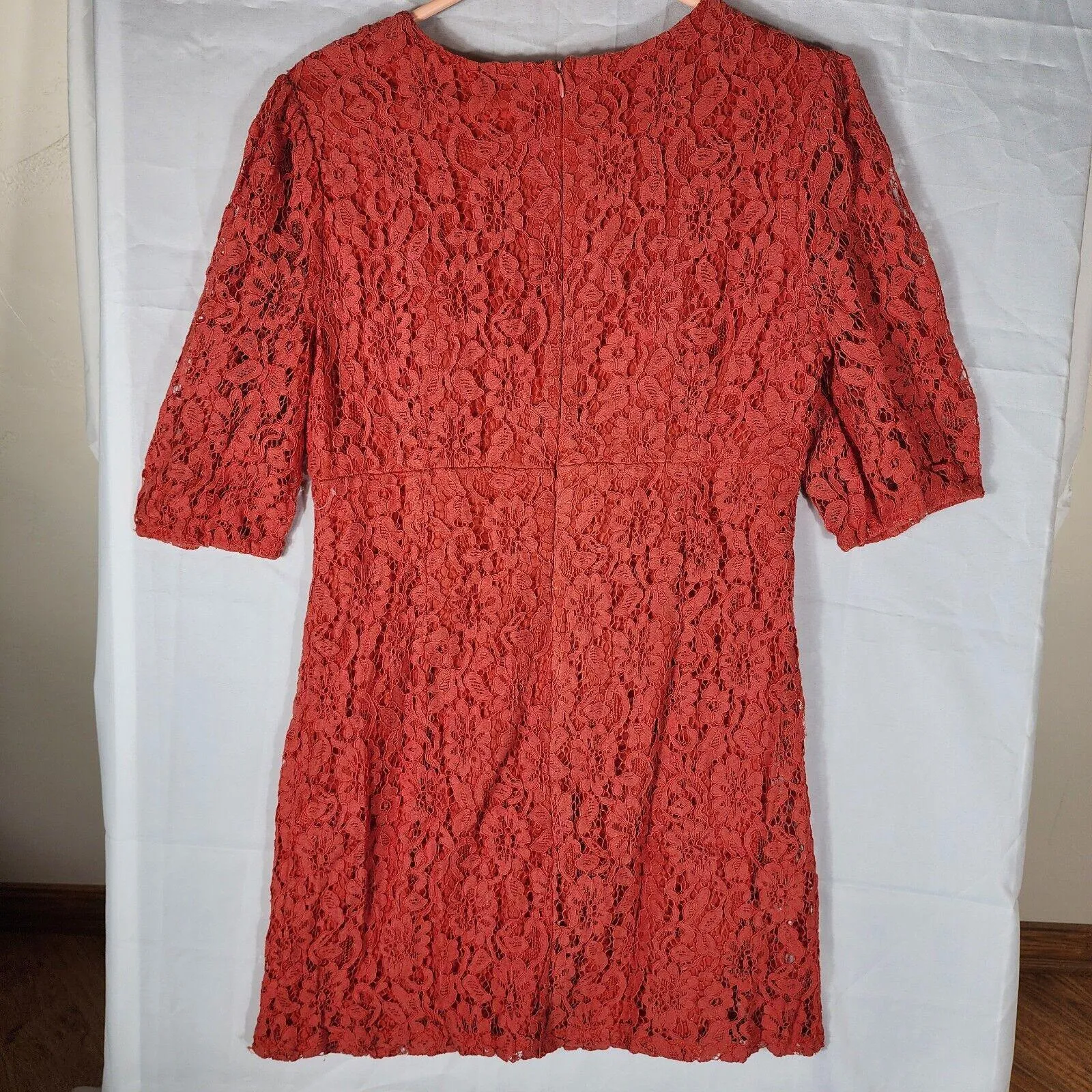 NSR Women’s Red Lace Half Sleeve Mini Dress Women’s Size Large XL - Image 2