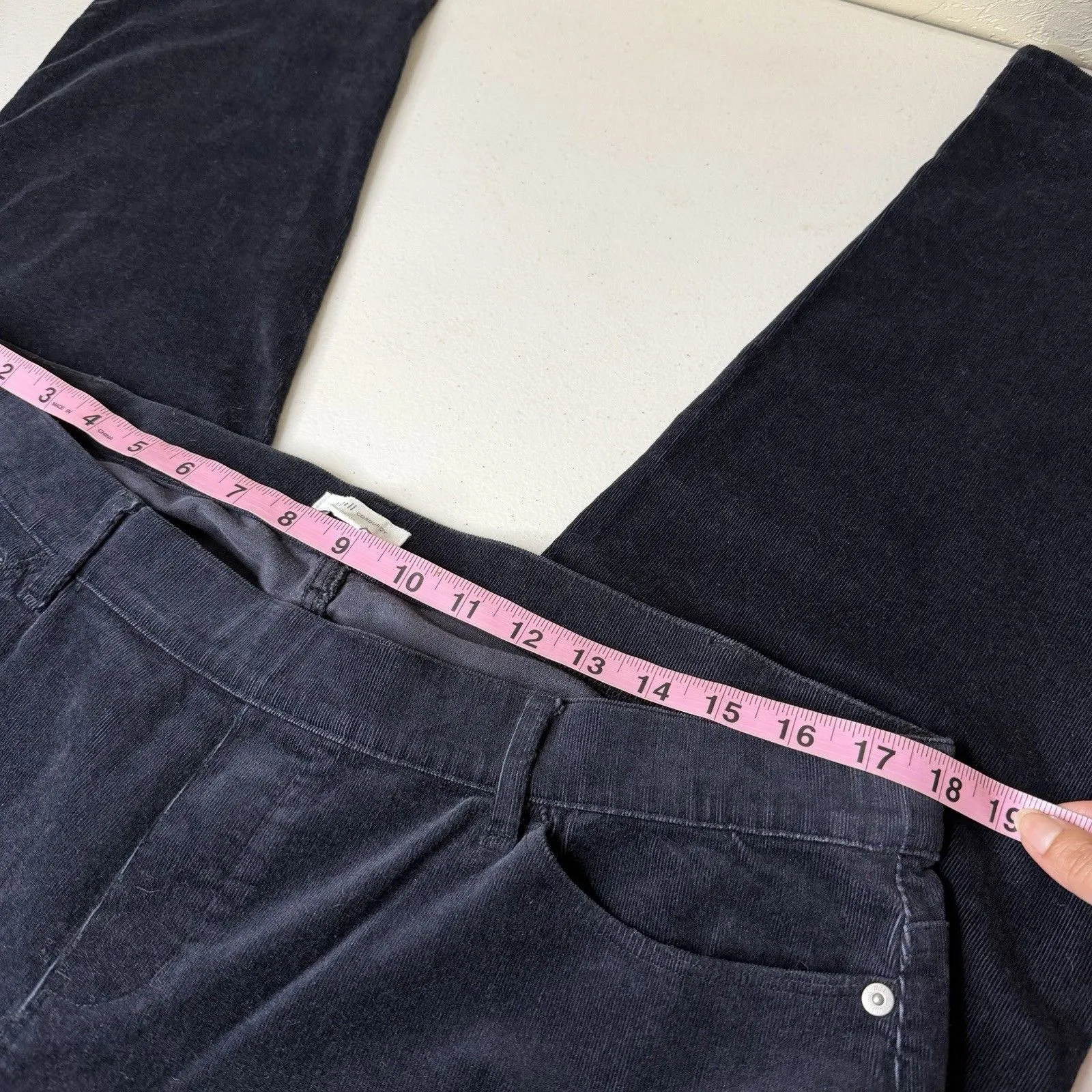 J Jill Corduroy Pants Womens XL Petite Navy Blue Straight Leg Pull On 29” Size undefined - Image 4