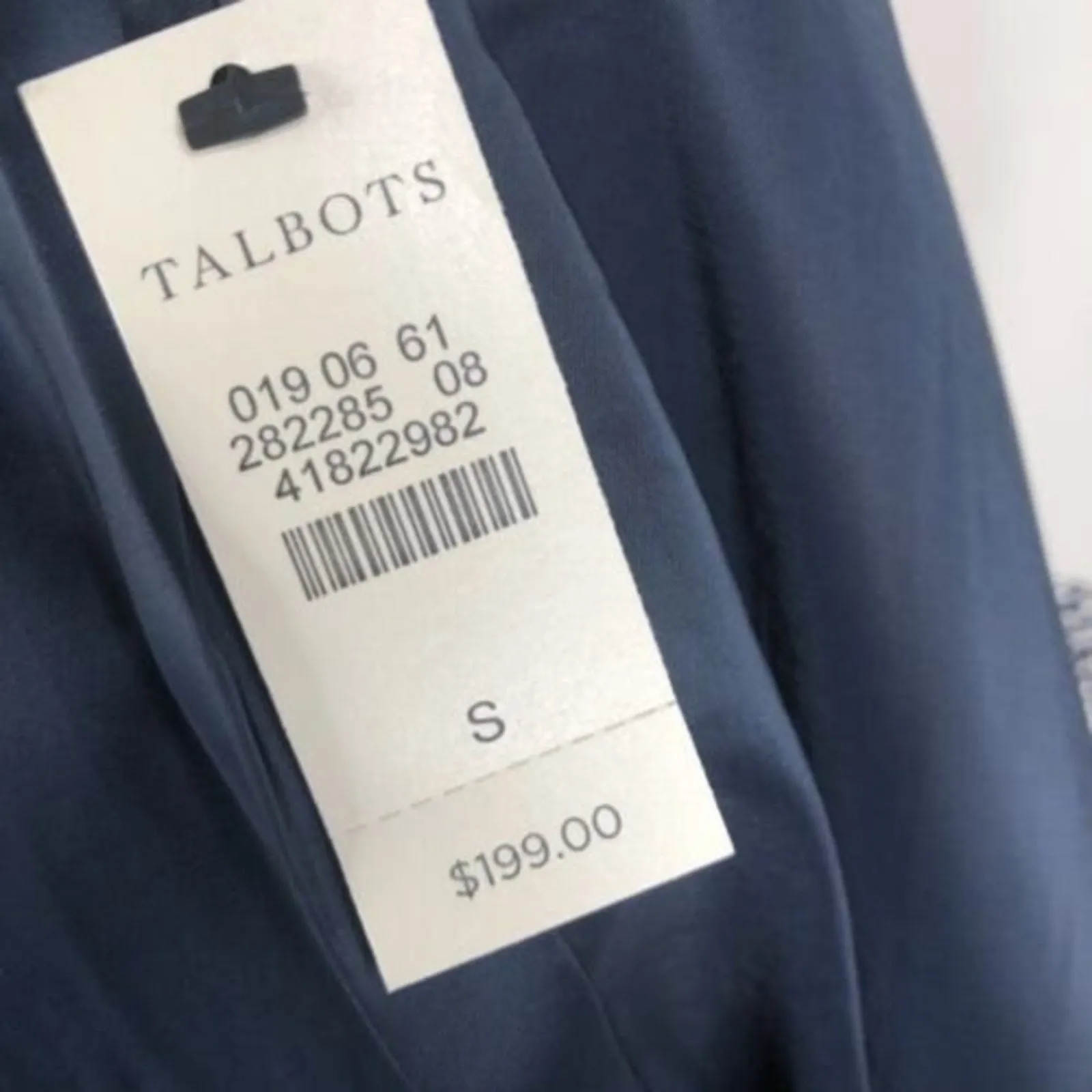 NEW Talbots Blue White Boucle Tweed Snap Button Front Coat Women's Size S - Image 10