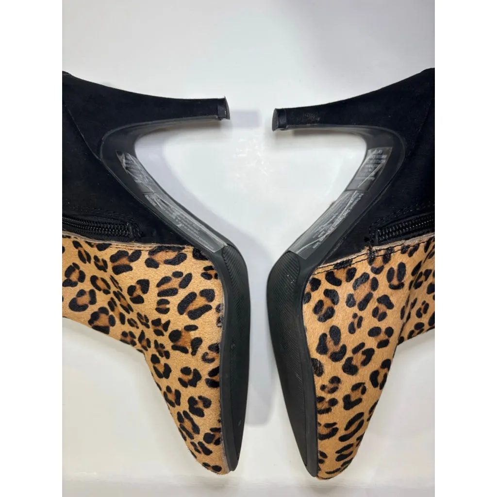 EXPRESS Animal Print Ankle Boots, Zip, Heels, Size 8 - Image 8